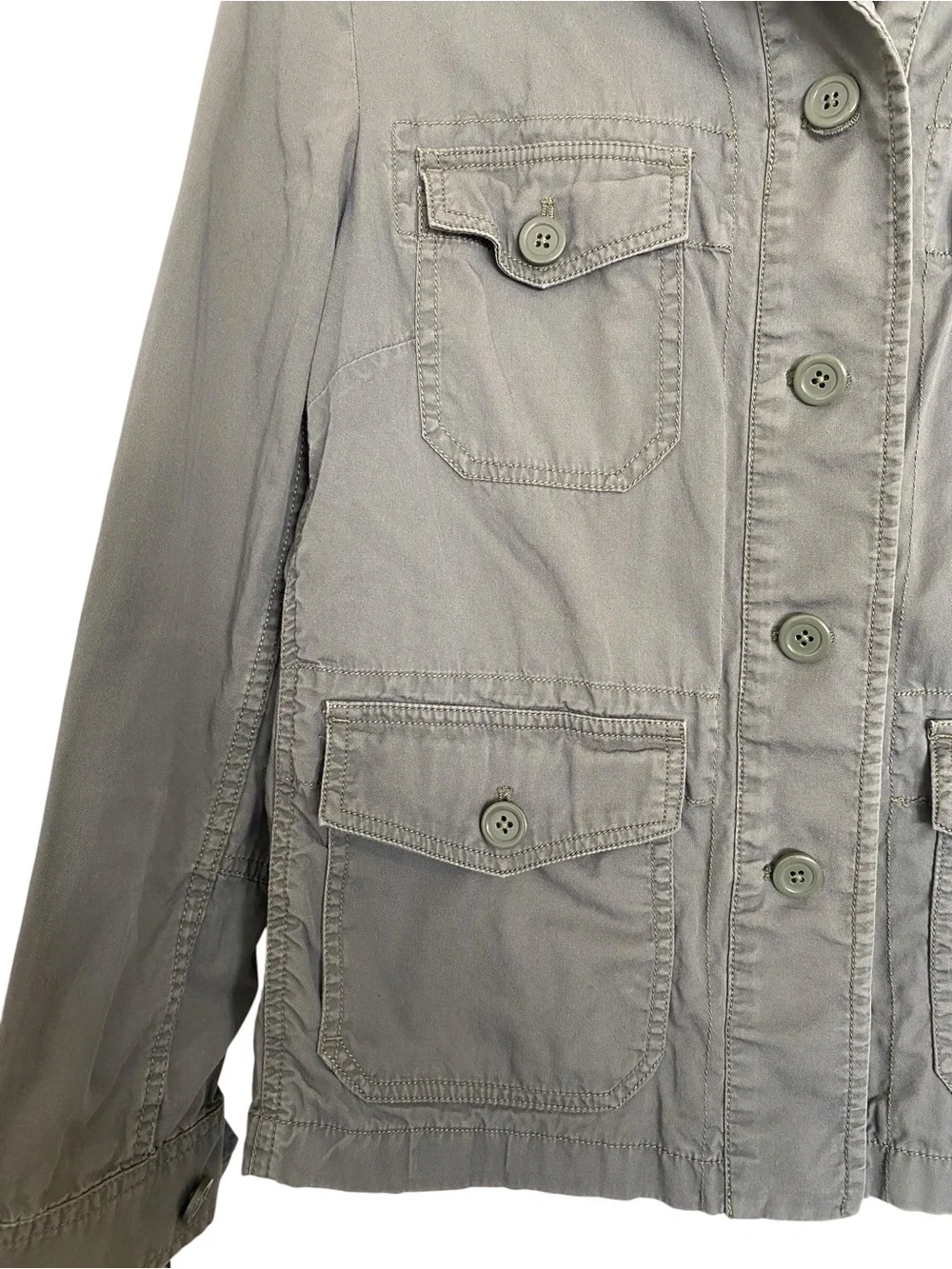 J. Crew Factory Olive Twill Chino Utility Field Jacket Women’s Medium